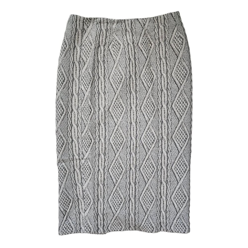 TIBI NWT Brown Skirt Textured Beige Straight Pencil 0